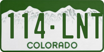 CO license plate 114LNT