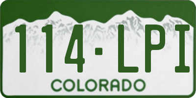 CO license plate 114LPI
