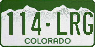 CO license plate 114LRG