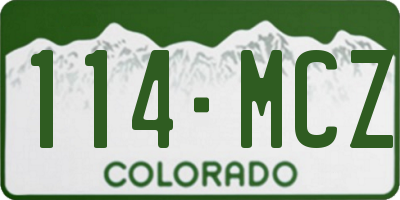 CO license plate 114MCZ