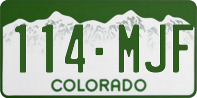 CO license plate 114MJF