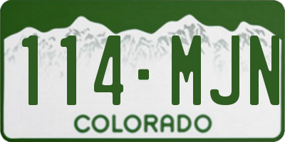 CO license plate 114MJN