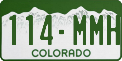 CO license plate 114MMH