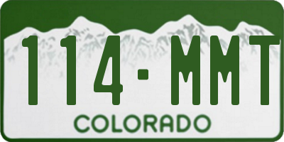 CO license plate 114MMT