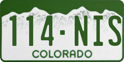 CO license plate 114NIS