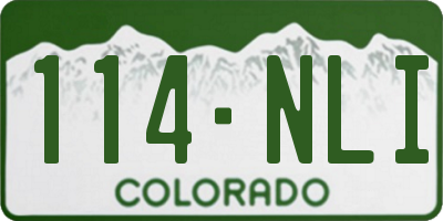 CO license plate 114NLI