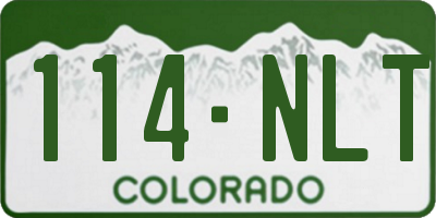 CO license plate 114NLT