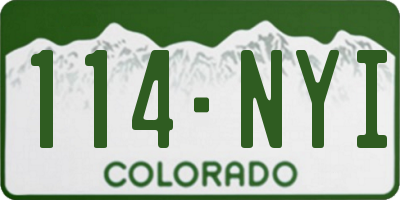 CO license plate 114NYI