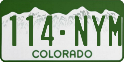 CO license plate 114NYM