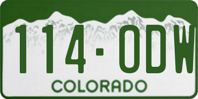 CO license plate 114ODW
