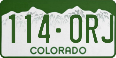 CO license plate 114ORJ