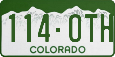 CO license plate 114OTH