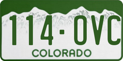 CO license plate 114OVC