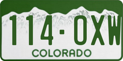 CO license plate 114OXW