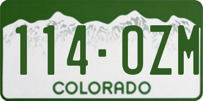 CO license plate 114OZM
