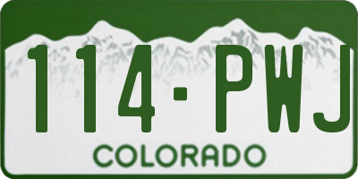 CO license plate 114PWJ