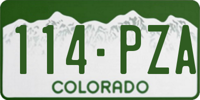 CO license plate 114PZA