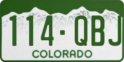 CO license plate 114QBJ
