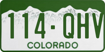 CO license plate 114QHV