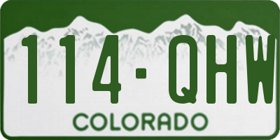 CO license plate 114QHW