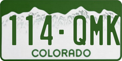 CO license plate 114QMK