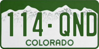 CO license plate 114QND