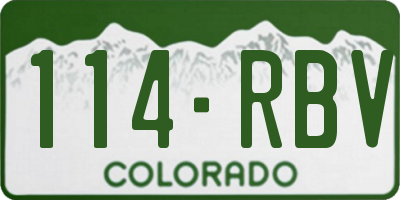 CO license plate 114RBV