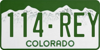 CO license plate 114REY