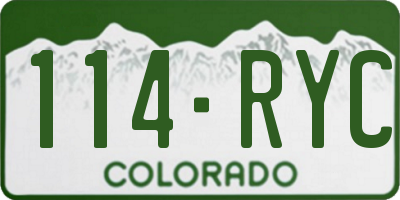 CO license plate 114RYC