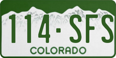 CO license plate 114SFS