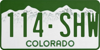 CO license plate 114SHW