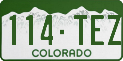 CO license plate 114TEZ