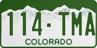 CO license plate 114TMA