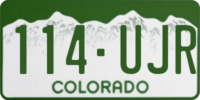 CO license plate 114UJR