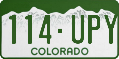 CO license plate 114UPY