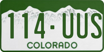 CO license plate 114UUS