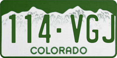 CO license plate 114VGJ