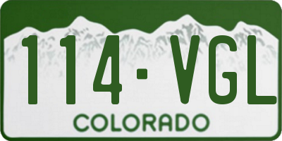CO license plate 114VGL