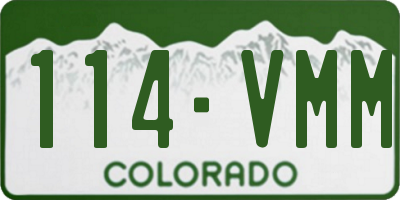 CO license plate 114VMM