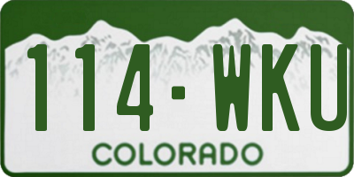 CO license plate 114WKU