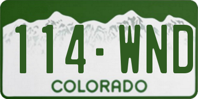 CO license plate 114WND
