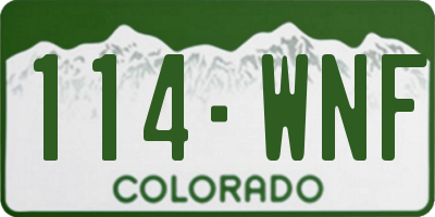CO license plate 114WNF