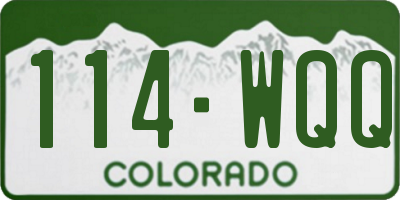 CO license plate 114WQQ