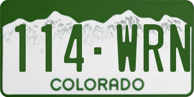 CO license plate 114WRN