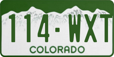 CO license plate 114WXT