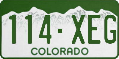 CO license plate 114XEG