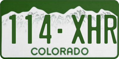 CO license plate 114XHR