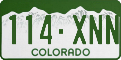 CO license plate 114XNN