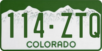 CO license plate 114ZTQ