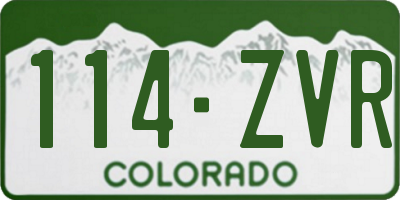 CO license plate 114ZVR